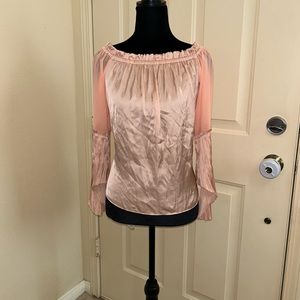 🥈Ramy Brook Women’s XS Coralie Flare Sleeve Blouse Pink New With Tags $325